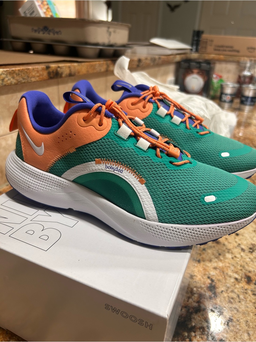 Nike Womens Green & Orange Running Shoes - New with box